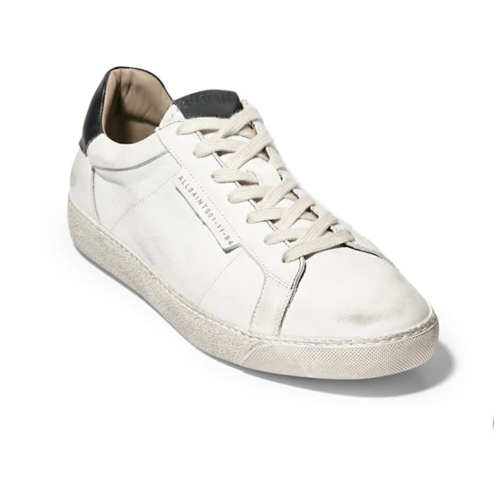 All Saints White Sheer Low Top Lace-Up Cervo Athletic Shoes new without box